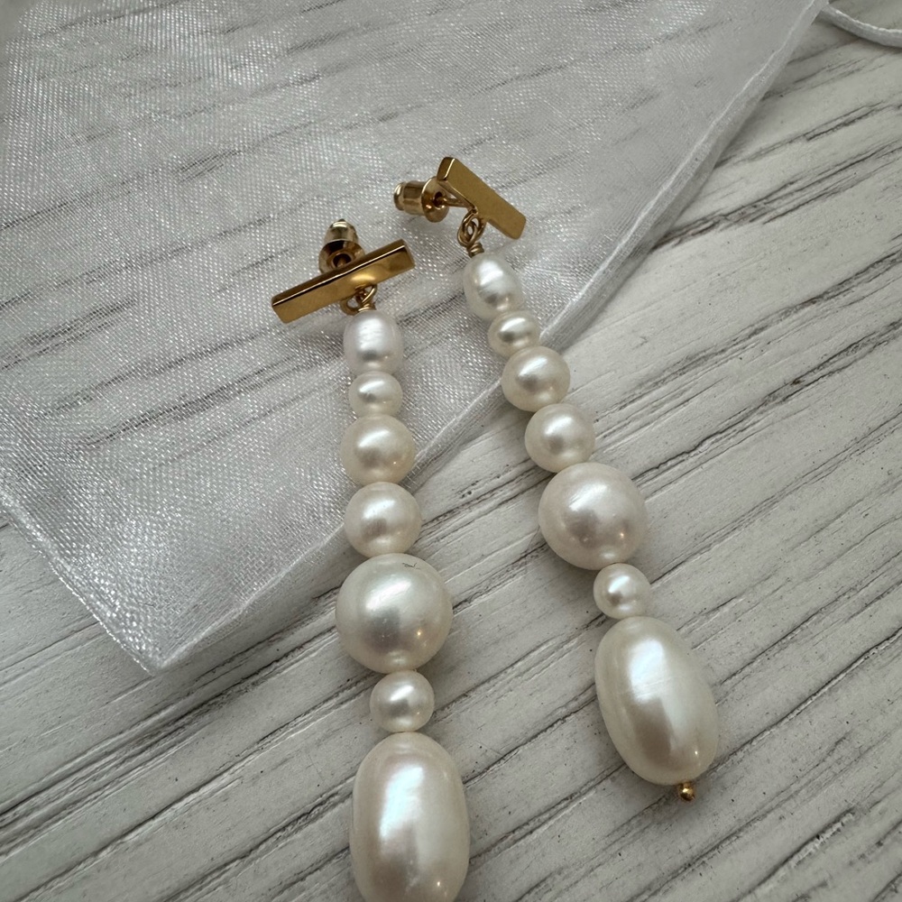 Aureum Gold and Pearl Drop Earrings